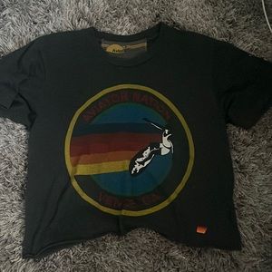 Charcoal/Black Aviator Nation Boyfriend Tee Size S